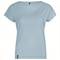 A light blue short-sleeved T-shirt with a round neck, simple design, without any pattern or print.