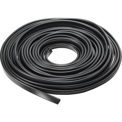 A coiled black rubber seal, ready for use. Suitable for sealing work in various applications.