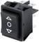 A black toggle switch with white up and down arrows. Ideal for controlling electronic devices or motors.
