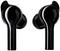 Two wireless, black earbuds with a glossy finish, suitable for daily use or sporting activities.