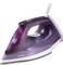 Philips 3000 Series iron in purple and white with a transparent water tank and steam outlet.