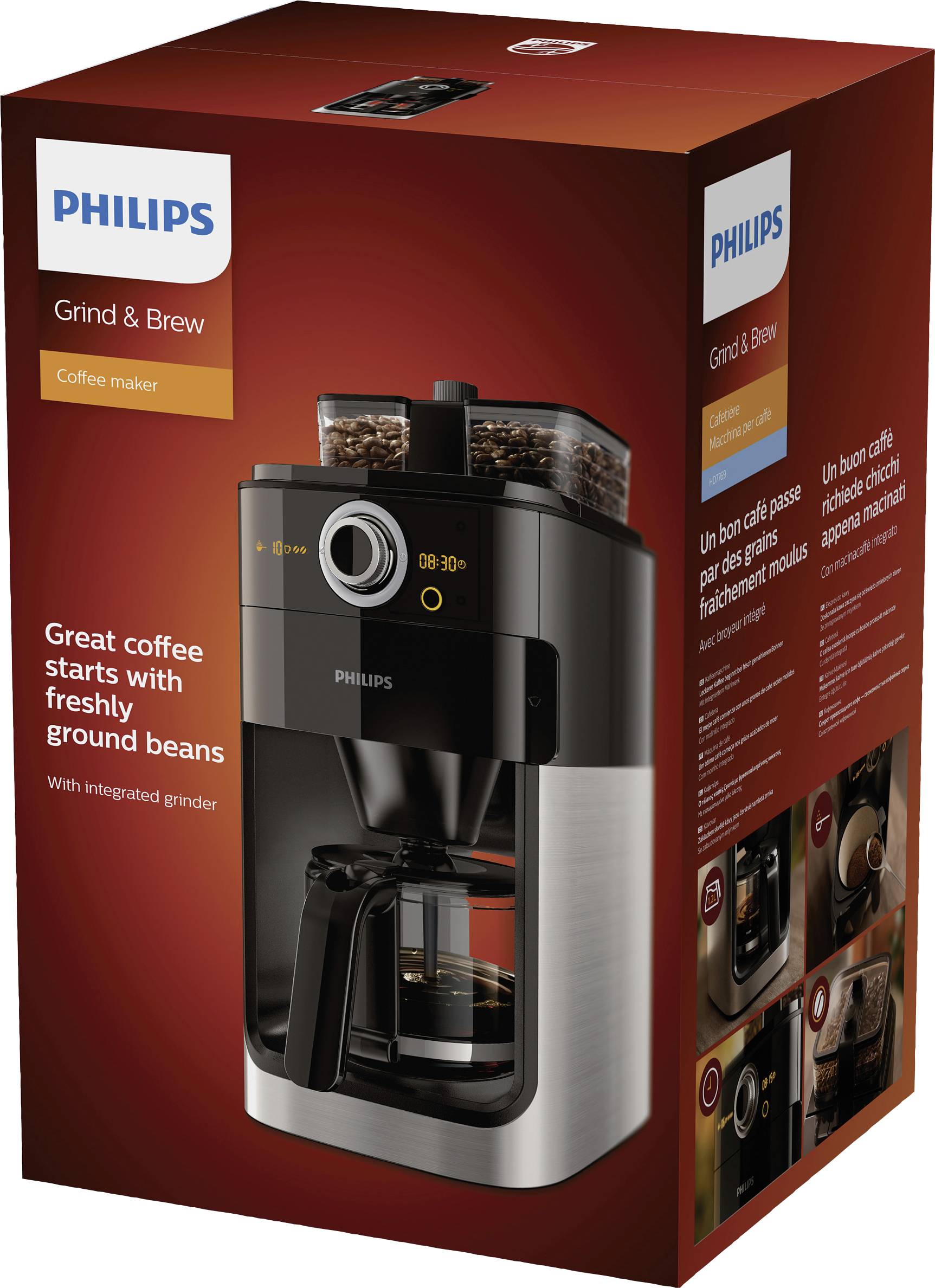 Philips grind brew. Philips hd7751 Grind & Brew цены.