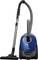 A blue vacuum cleaner with a long suction tube and floor nozzle. The brand name 'Philips' is on the front of the device.