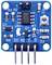 'Blue electric sensor with multiple components and pins, including a chip, resistors, and LED lights, suitable for electronic projects.'