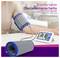 A person is wearing a comfortable upper arm cuff for blood pressure measurement. Suitable for 20–35 cm upper arm circumference.