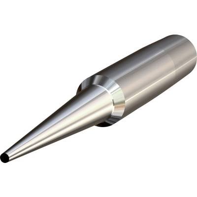 A metallic, conical soldering tip used for soldering in electronic applications.