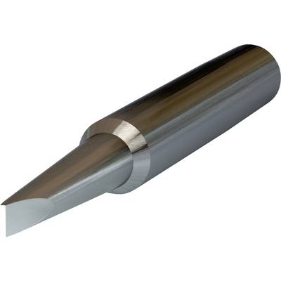 Metal tip of a soldering tool with a conical shape, suitable for precise soldering in electronic work.