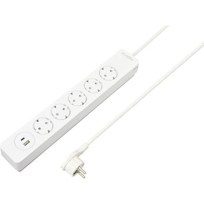 Image of Sygonix SY-4981230 Power strip incl. switch, incl. USB, incl. ejector White PG connector