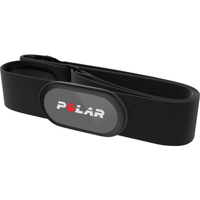 Black heart rate sensor strap with an oval, central module. The 'POLAR' logo is visible on it. Used for heart rate measurement.