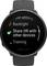 Black smartwatch with display options: 'Backlight', 'Share HR with other devices'. Fitness tracker settings visible.