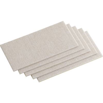 Four rectangular, cream-coloured felt coasters, slightly offset, on a white background. Suitable for protecting surfaces.