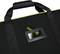 Black tote bag with two handles and a transparent compartment containing two black cards with the green 'Gravity' logo.
