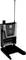 Black portable audio receiver with LCD display '10', two aerials, and an open battery compartment.