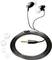 Black in-ear headphones with three interchangeable earbuds in different sizes, along with a 3.5mm jack plug.
