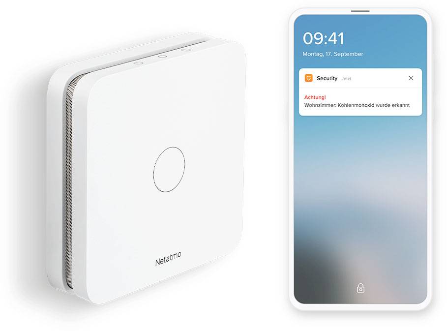 Netatmo NE1033ZZ Carbon monoxide detector incl. 10-year battery battery-powered detects Carbon monoxide-1