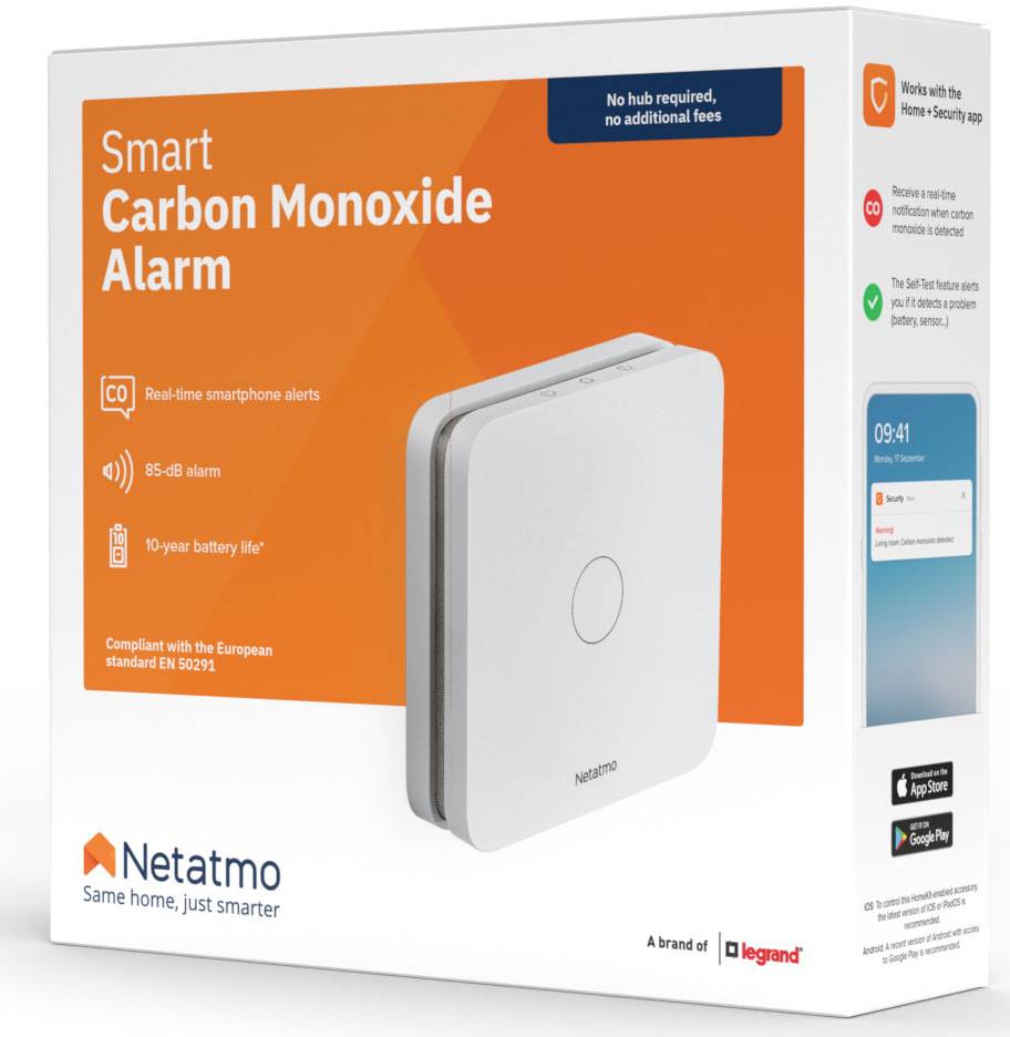 Netatmo NE1033ZZ Carbon monoxide detector incl. 10-year battery battery-powered detects Carbon monoxide-2
