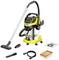 Wet and Dry Vacuum Cleaner with Accessories: Floor Nozzle, Crevice Tool, Hose, Filter. Perfect for versatile cleaning tasks.