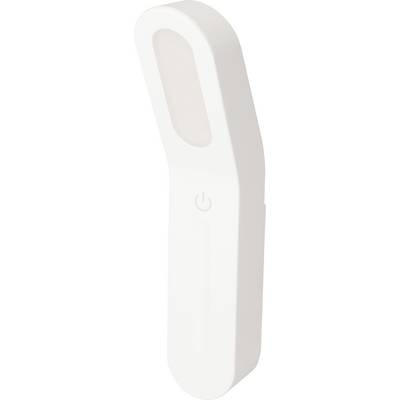 Compact, rectangular white device with an oval light outlet and power symbol on the front.