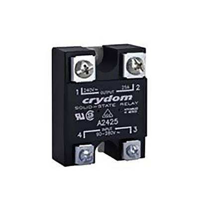 A solid-state relay with four screw terminals. The relay is black and bears the inscription 'Crydom'.