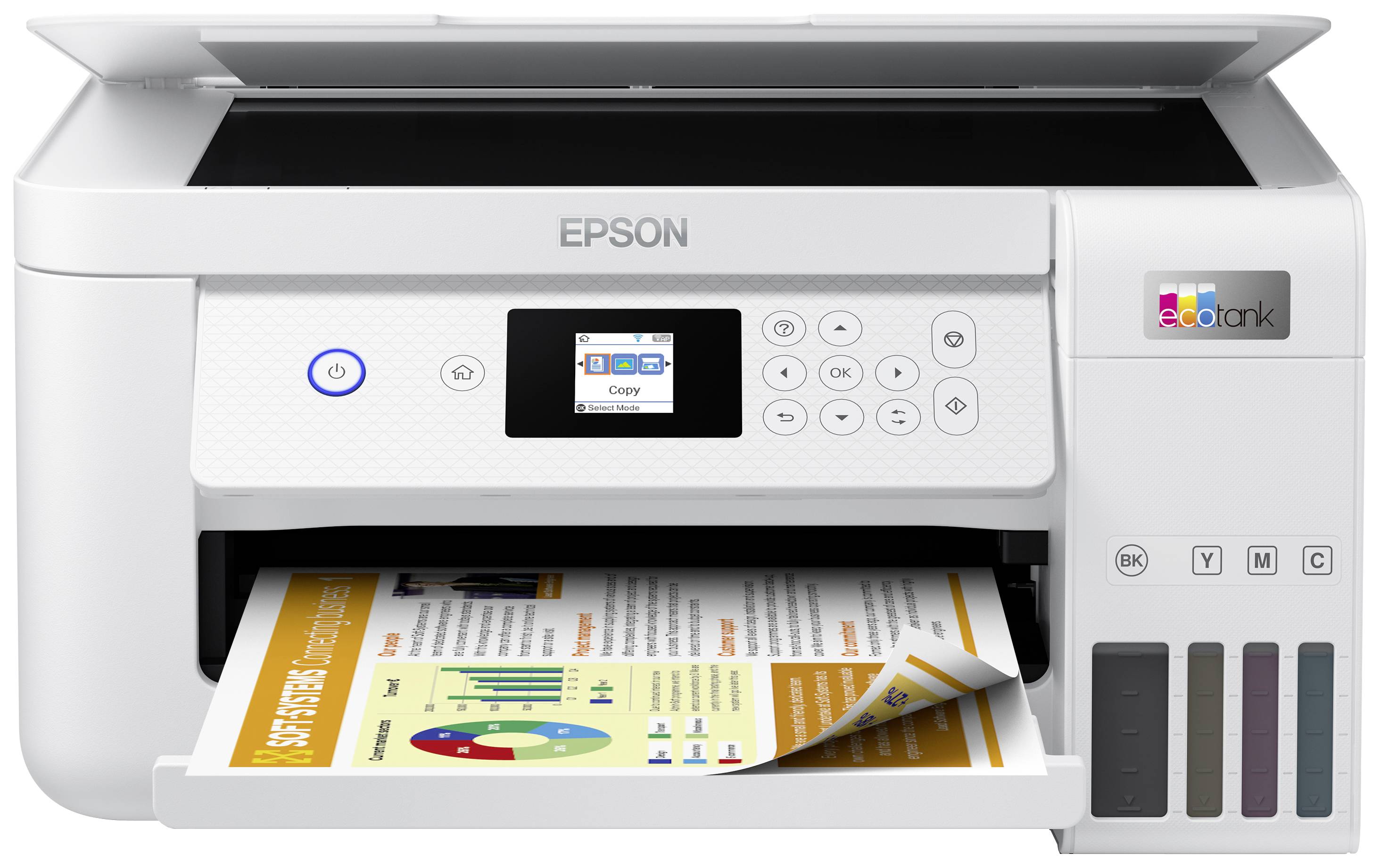 Epson EcoTank ET-2856 Multifunction printer Inkjet Colour A4 Printer, scanner, copier Duplex, Ink tank system, USB, Wi-Fi