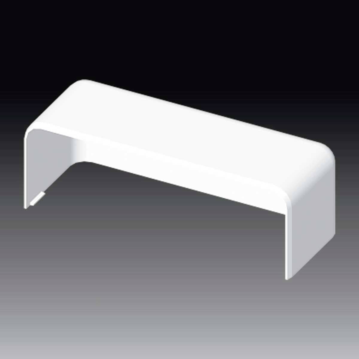 A white, rectangular, curved table, floating freely against a grey background.