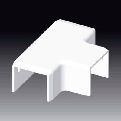 A white, rectangular plastic component with two additional sections extended at the rear. Background in a dark gradient.