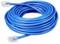 Blue Ethernet cable, coiled with connectors at both ends.