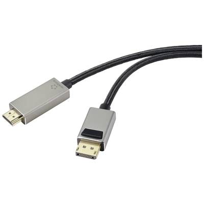 Renkforce DisplayPort / HDMI Adapter cable DisplayPort plug, HDMI-A plug 1.00 m Black UHD 8K @ 60 Hz, UHD 4K @ 120 Hz RF