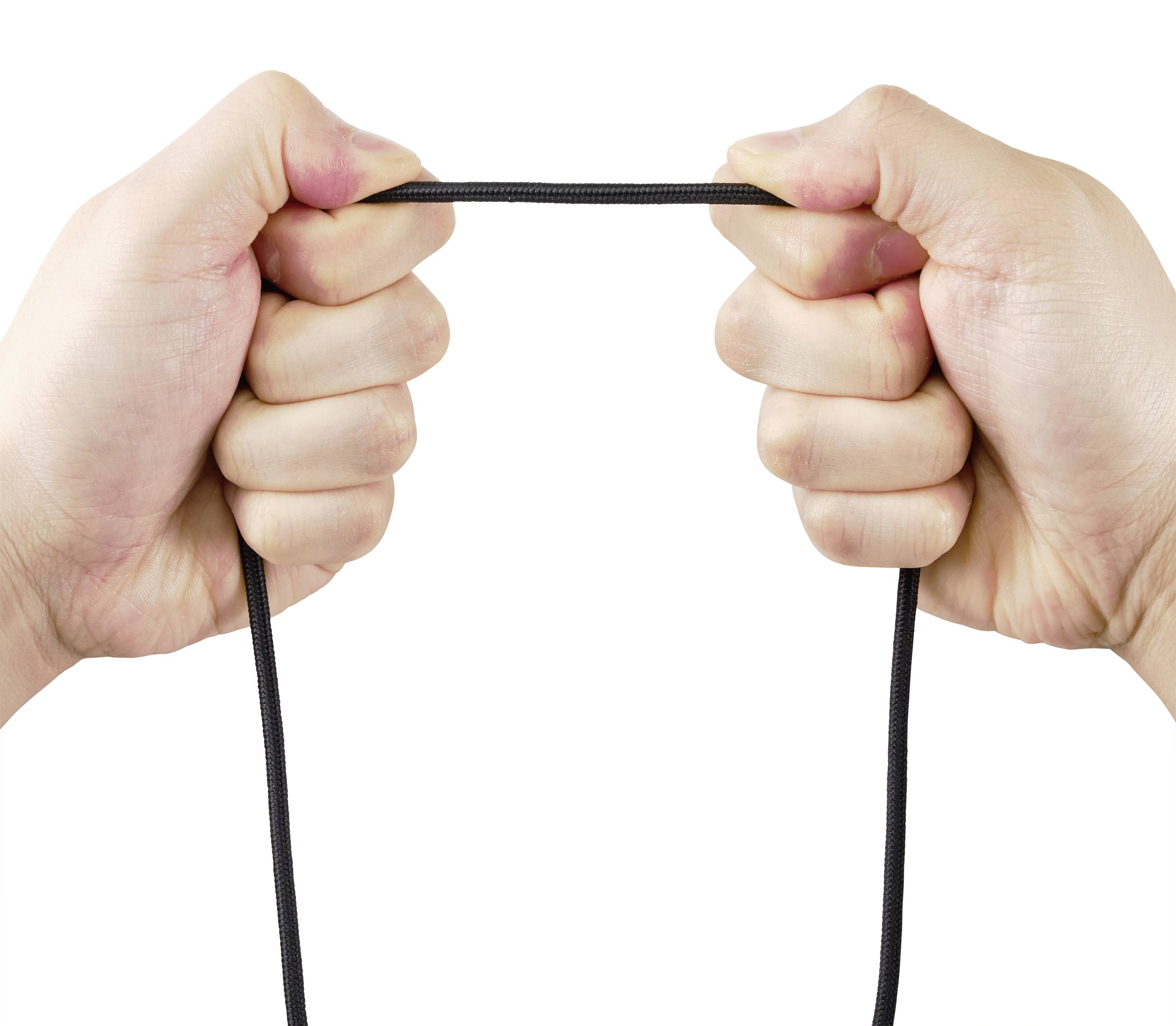 Two hands pull on a black rope in opposite directions, symbolising tension or resistance.
