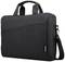 Black laptop bag with carry handle and shoulder strap, by Lenovo, suitable for securely transporting laptops.
