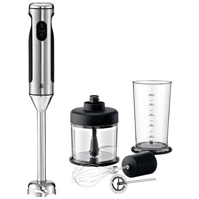 Image of WMF Lineo Hand-held blender 700 W Turbo function, with base, with mixing jar Stainless steel, Black
