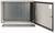 Metal cabinet with an open door, showing an empty interior. Suitable for storing electrical or technical equipment.