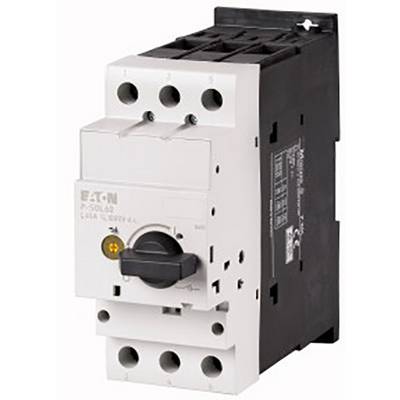 A three-pole motor protection switch by Eaton with a rotary switch on the front, suitable for motor protection and control.
