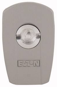 Cover with a central screw hole and embossed 'EATON' lettering.