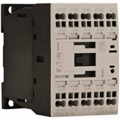 A black electrical contactor with multiple contacts on the front, suitable for control applications in control panels.