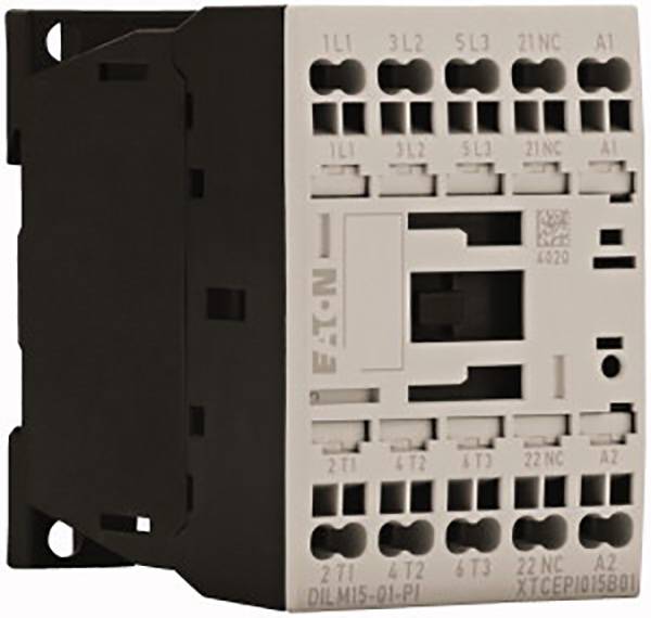 An electrical contactor with multiple terminal connections and labels, manufactured by Eaton, from the 'XTC' series.