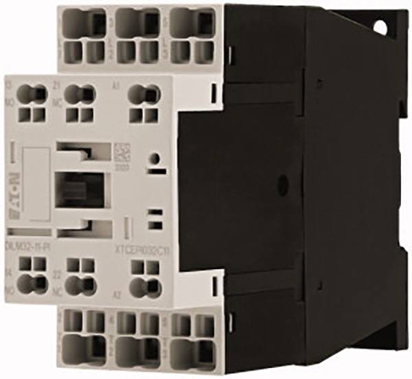 An electrical contactor with multiple terminals, featuring a black base and white housing, designed for controlling high-voltage equipment.