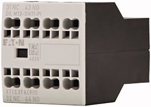 A rectangular electrical component with multiple plug-in connections and 'EATON' printed on the top surface.