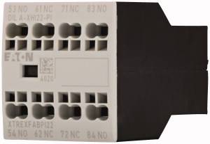 An electrical component with multiple plug connections, labelled with numbers and letter combinations.