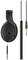 Black over-ear headphones with coiled cable and 6.3 mm jack plug, side view.