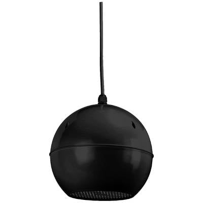 Black, spherical ceiling speaker box with cable, suitable for indoor audio systems.