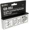 Packaging for a graphics card holder 'GB-002' by Lian Li, with installation illustrations for ATX motherboards, in black.