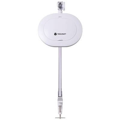 White, round cable reel from TOOLCRAFT with wall mount and cable stopper.