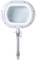 Round, adjustable magnifying lamp with integrated LEDs for enlarging and illuminating small objects in work or hobby areas.