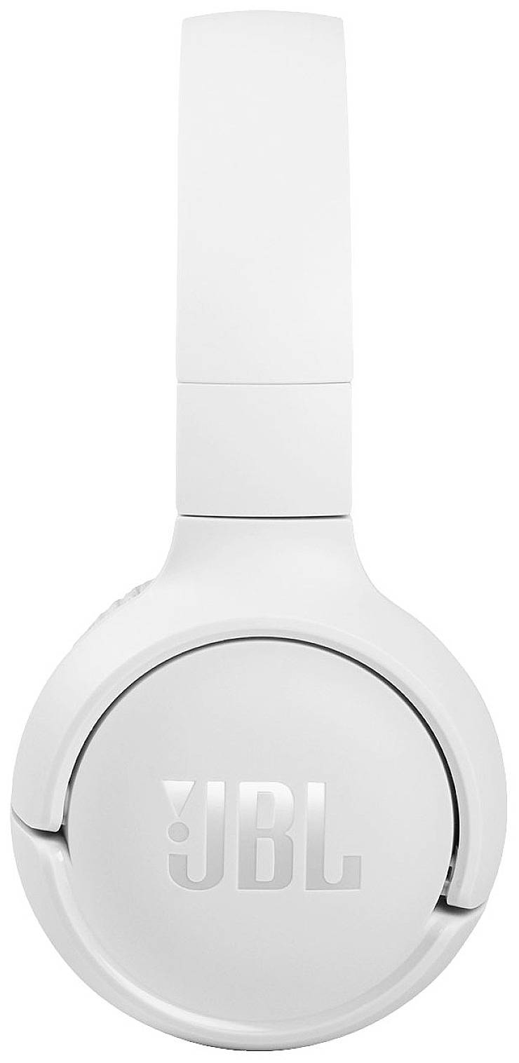 White over-ear headphones with JBL logo on the ear cup.