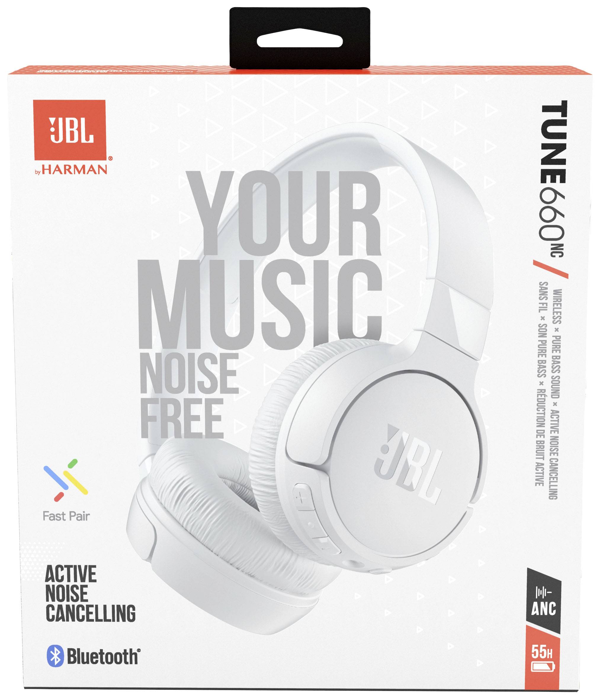 JBL Tune 660 NC On-ear headphones Bluetooth® (1075101) White Noise cancelling Headset, Foldable, Microphone mute-10