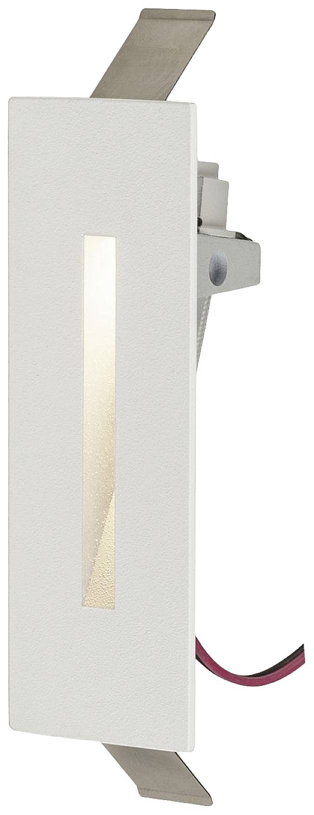 A slim, rectangular wall light with a vertical light slot in the centre, suitable for subtle illumination.