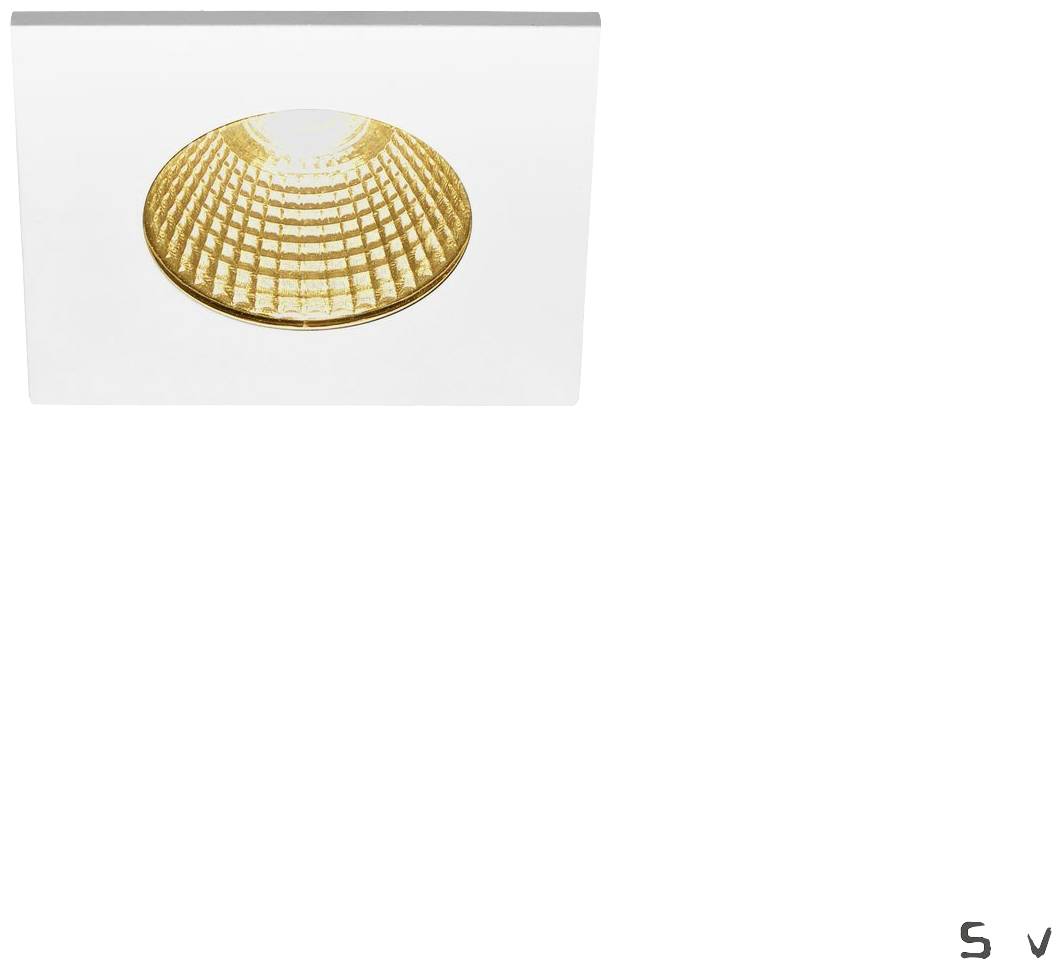 A square ceiling light with a golden lattice pattern, casting light downwards.