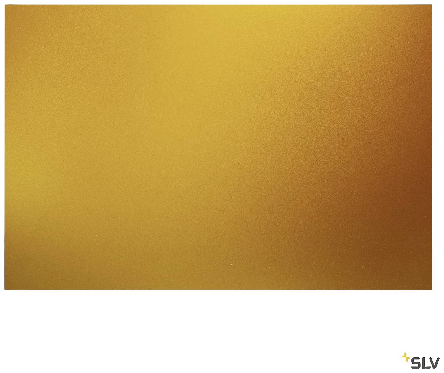 A golden rectangular image with a subtle colour gradient. A small logo with the letters 'SLV' is positioned in the top right corner.