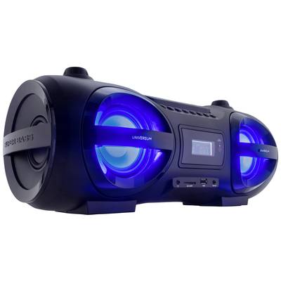 UNIVERSUM BB 500-20 Boombox FM AUX, Bluetooth, CD, SD, USB  Incl. remote control, Mood lighting Black